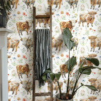 Vaches et Fleurs sauvages des Highlands