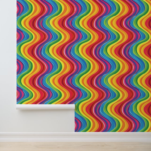 Papier Peint Vagues de arc-en-ciel abstraites (Application)