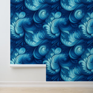 Papier Peint Vagues fractales bleues