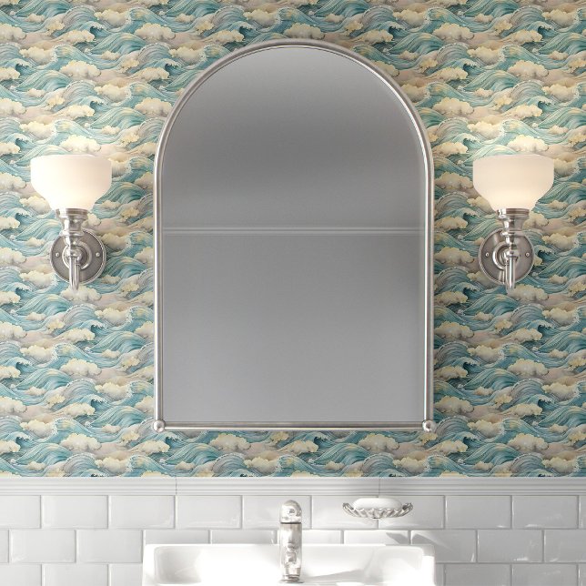 Papier Peint Vagues océaniques Salle de bain (Créateur téléchargé)