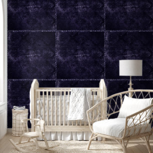 Papier Peint Velvety Indigo Damask Grunge Baroque de minuit