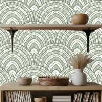 Ventilateur Art Déco Motif Sage Green