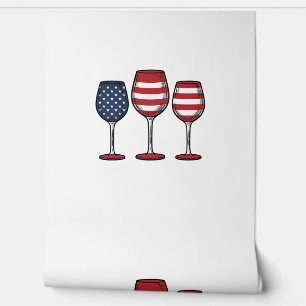Papier Peint Verres à vin patriotiques dessin de t-shirt vector