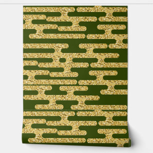 Papier Peint Vert clair Motif doré moderne Fond d'écran