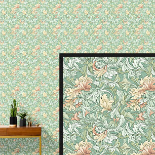 Papier Peint Vert doux & Art nouveau orange