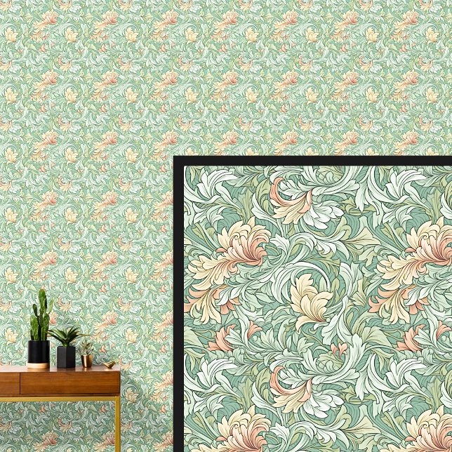 Papier Peint Vert doux & Art nouveau orange (Créateur téléchargé)