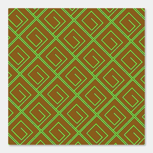 Papier Peint Vert Geo Brun (Recto)