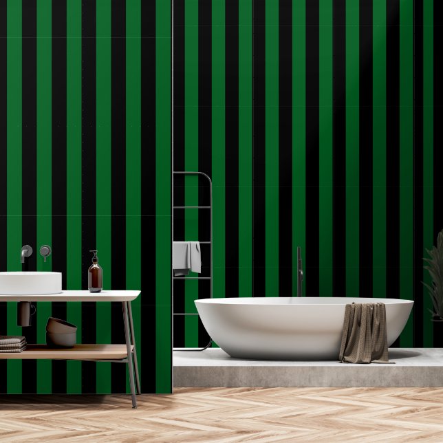 Papier Peint Vert Noir Et Forêt Ultra Large 4 Pouces (Salle de bain)
