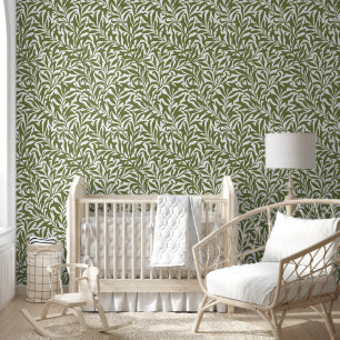 Papier Peint Vert olive et branche de saule