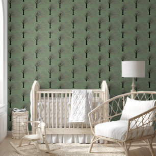 Papier peint vert profond