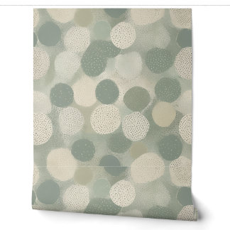 Papier Peint Vert sauge pois