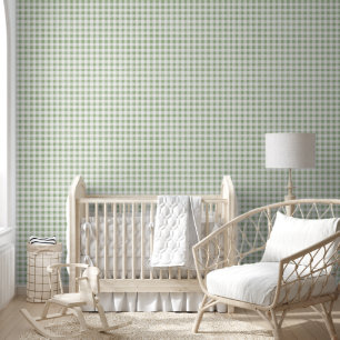 Papier Peint Verte Neutre Sage Petit Motif En vichy