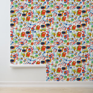 Papier Peint Vibrant personnalisable Retour au Motif scolaire