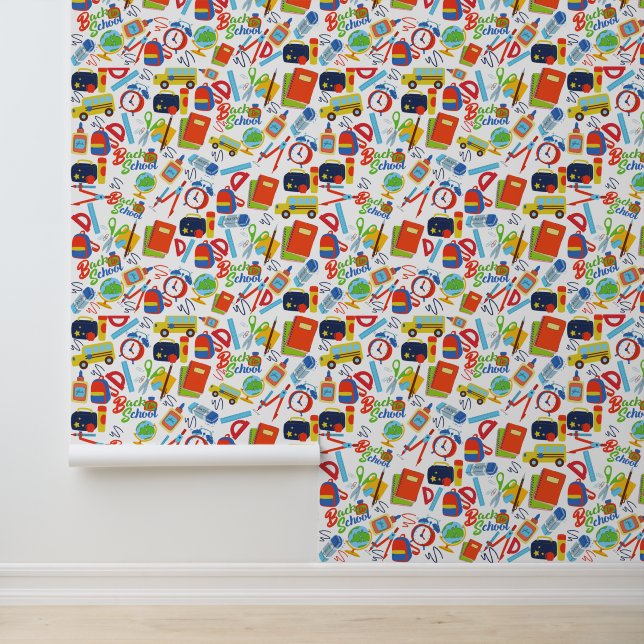 Papier Peint Vibrant personnalisable Retour au Motif scolaire (Application)