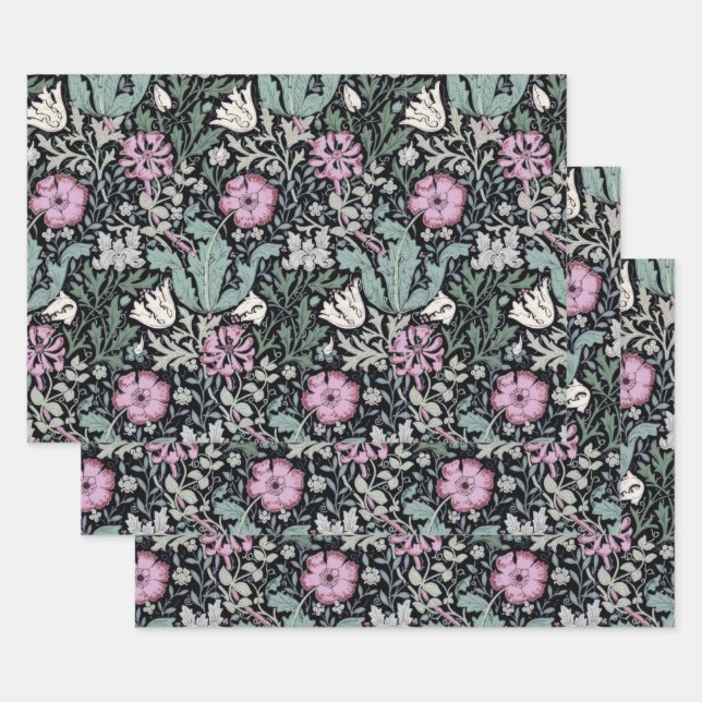 Papier peint victorien botanique de William Morris (Lot)
