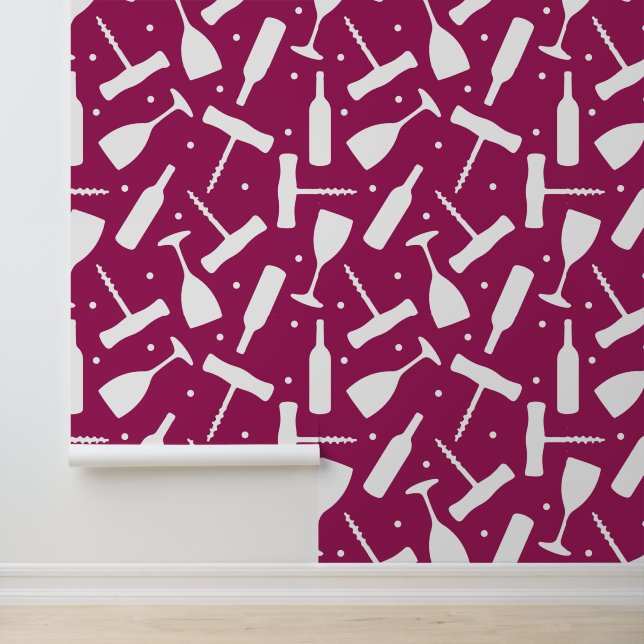 Papier Peint Vins de Bourgogne et Vis à Corkscreens Bar Mariage (Application)