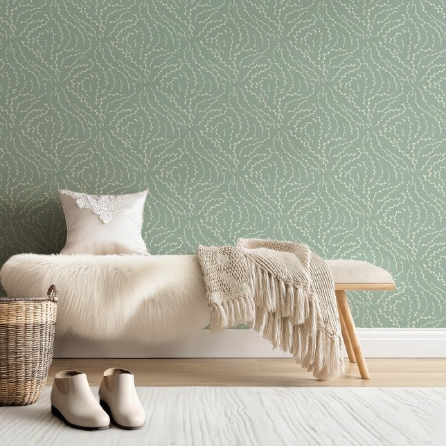 Papier Peint Vins Wavy Sketchy / quietude green (Créateur téléchargé)