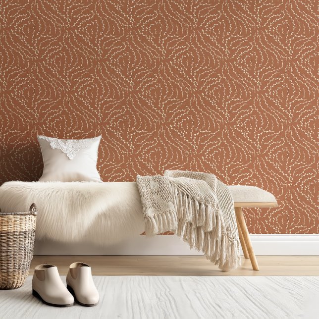 Papier Peint Vins Wavy Sketchy / rouille de cidre épicée (Créateur téléchargé)