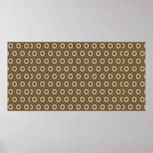 Papier peint vintage Art Déco hexagonal transparen