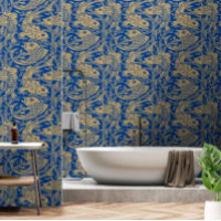 Vintage Art Nouveau Poisson et Motif d'algues