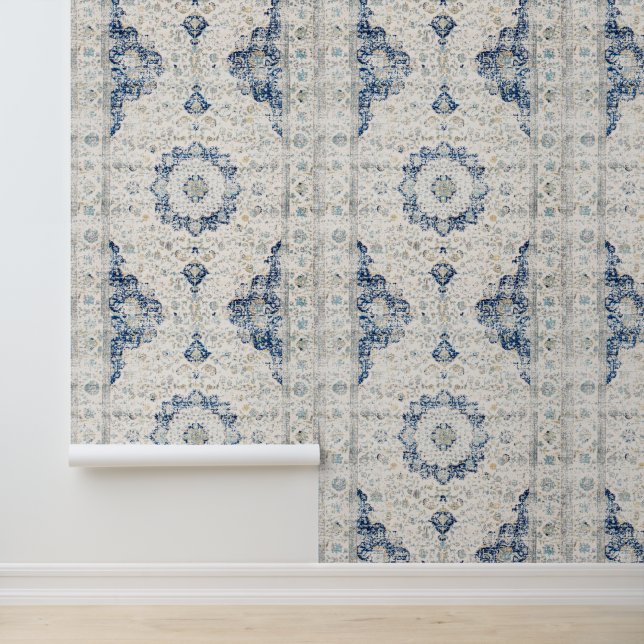 Papier peint Vintage bleu (Application)