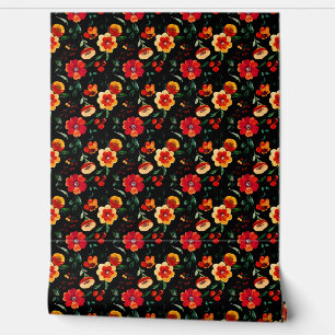 Papier peint vintage - Elégant Retro Floral De