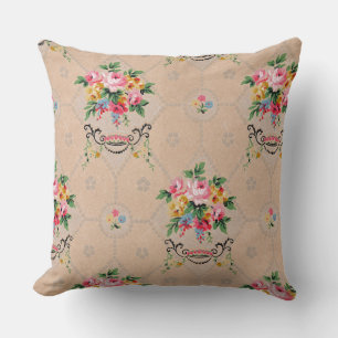 Papier peint vintage Français Motif Floral Coussin