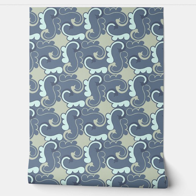 Papier Peint Vintage Ocean Wave (Déroulement)