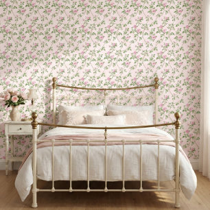 Papier Peint Vintage rose Floral Romantique Rose Motif