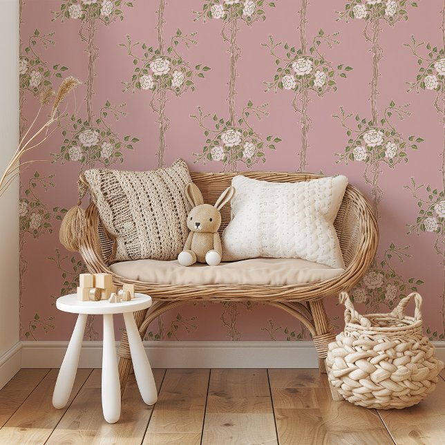 Papier peint Vintage rose vif (Créateur téléchargé)