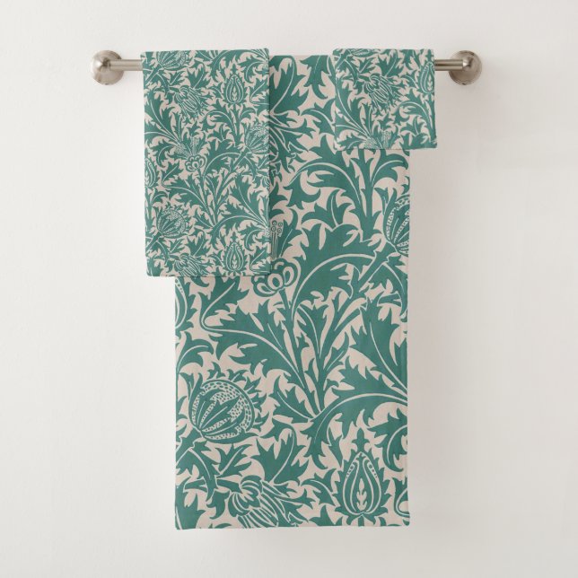 Papier peint vintage Thistle bleu sarcelle de Will (En situation)