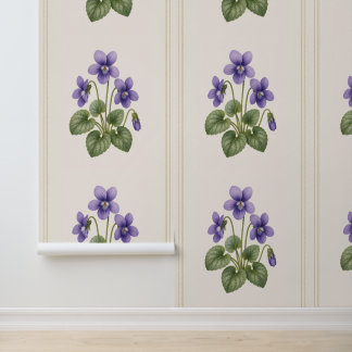Papier Peint Violet Botanique, Fleur de Naissance de Février