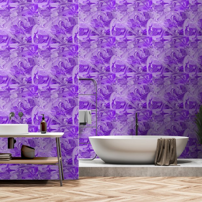 Papier Peint Violet gras (Salle de bain)