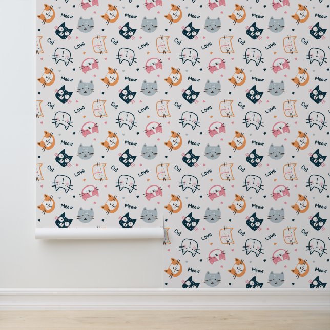 Papier Peint Visages de chat de dessin animé (Application)