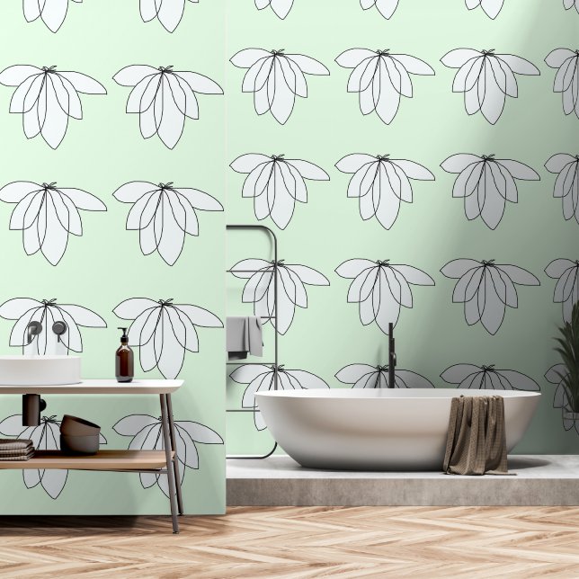 Papier Peint VOL Vert pâle (Salle de bain)