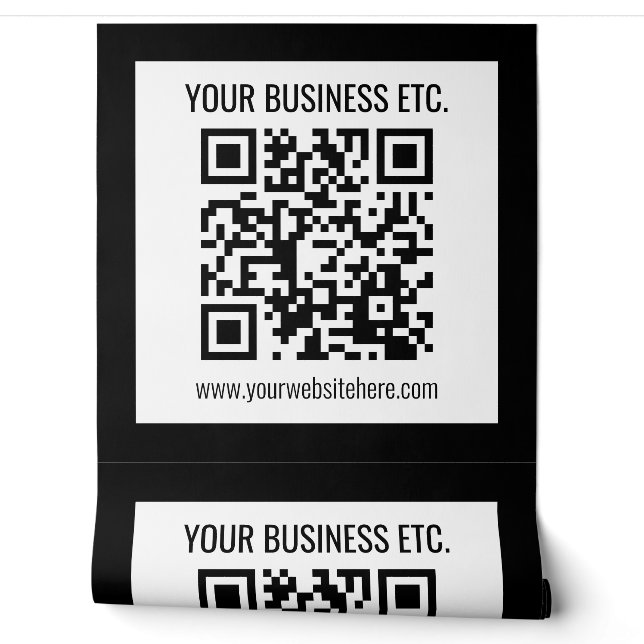 Papier Peint Votre nom d'entreprise et code QR modifiable (Déroulement)