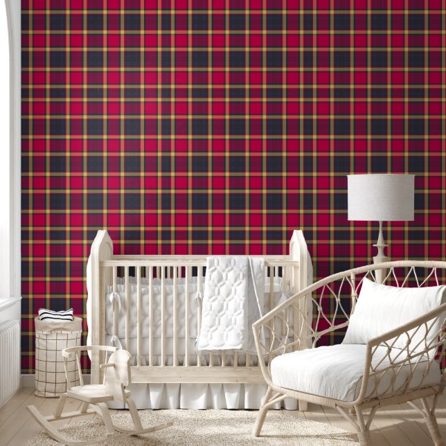 Papier Peint Wall Paper - Red, Yellow and Green Tartan (Enfants)