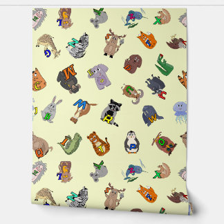 Papier Peint Wallpaper Educational print with a fun animal alph
