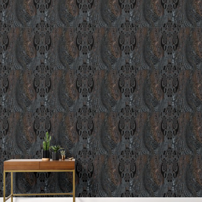 Papier Peint Wallpaper - Licorice Vortex & Crumpled Night (Couloir)
