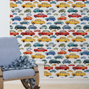 Papier Peint Watercolor Cars Boy's Room Nursery