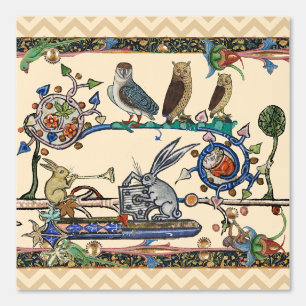 PAPIER PEINT WEIRD MÉDIÉVAL BESTIAIRE FABRIQUANT DE LA MUSIQUE