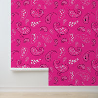 Western Bandana Paisley Motif rose vif