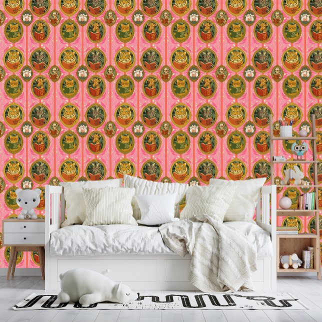 Papier Peint Whimsical animals reading books  (Créateur téléchargé)