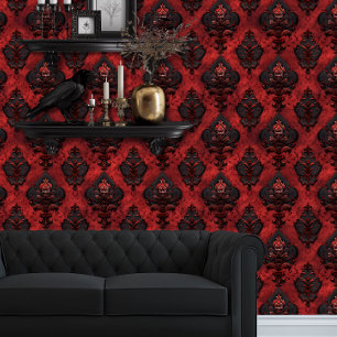 Papier Peint Whimsigoth Très détaillé Rouge et Noir