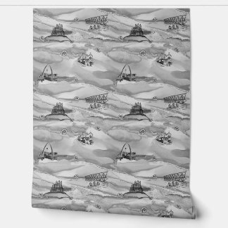 Papier peint Whitby Pearl dans les tons gris muets