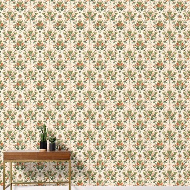 Papier Peint William Morris Antique Honeysuckle Motif Floral (Couloir)