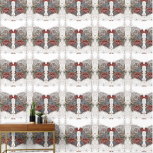 Papier Peint William morris couronne art textile floral