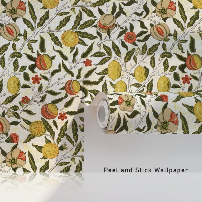 Papier Peint William Morris Inspirée de grenade et de fleurs (Créateur téléchargé)