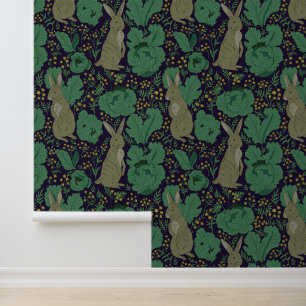 Papier Peint William Morris Style Garden Motif de lapin