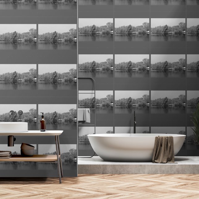 Papier Peint Winter Wonderland Arbres À feuillage persistant La (Salle de bain)